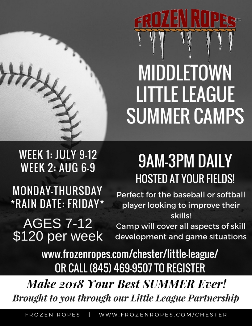 Middletown Little League Summer Camp Frozen Ropes Chester, NY