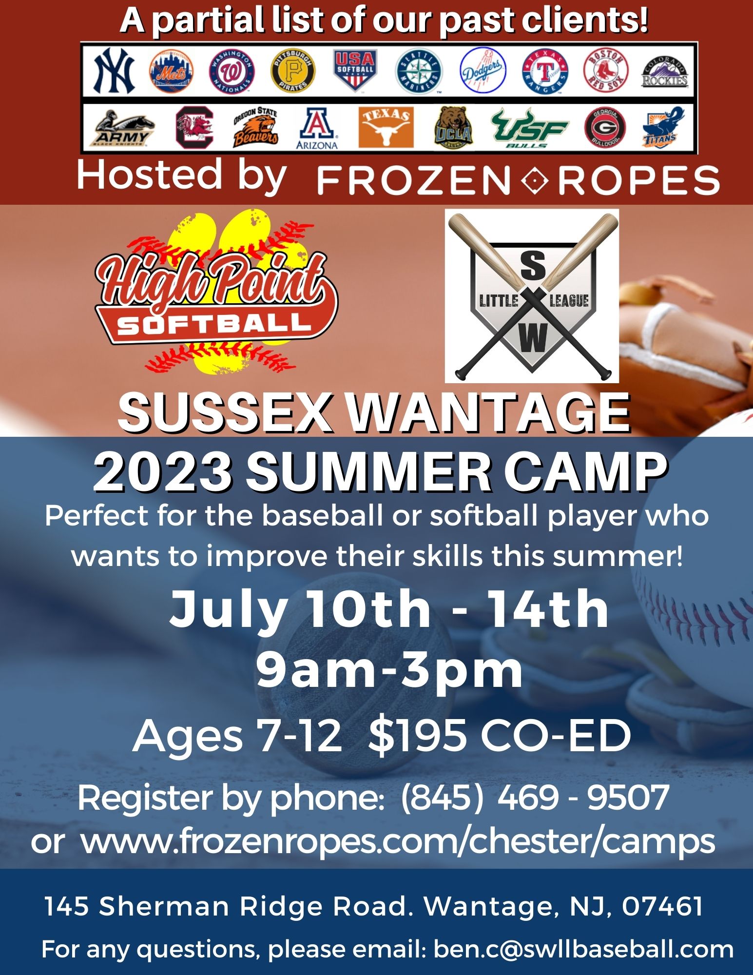 2023 Summer Camp Flyers Frozen Ropes Chester, NY