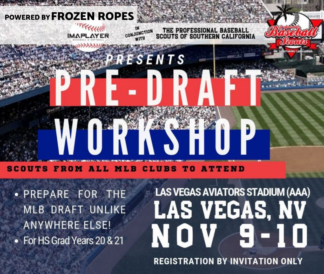 pre-draft workshop with IMAPLAYER and the Professional Baseball Scouts of Southern California 