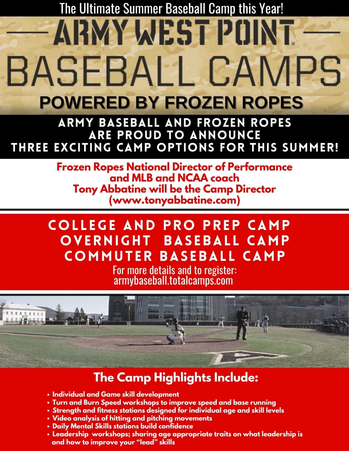 Army West Point Summer Baseball Camps Powered by Frozen Ropes Frozen